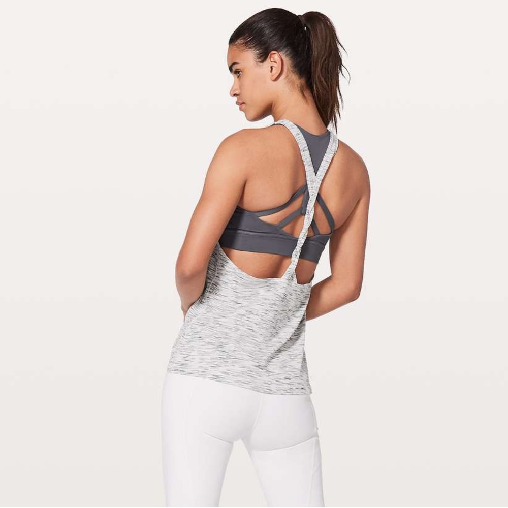 Lululemon Twist & Toil Tank Top Size 8 Tiger Space Dye Black / White Nebula